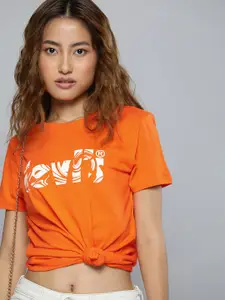 Levis Women Pure Cotton Graphic Brand Logo Printed T-shirt