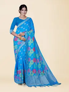 KAJREE Floral Woven Design Zari Jamdani Saree