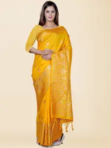 KAJREE Woven Design Zari Pure Silk Uppada Saree