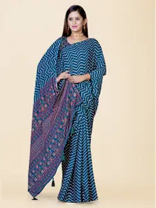KAJREE Striped Silk Cotton Baluchari Saree