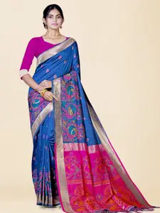 KAJREE Ethnic Motifs Zari Pure Silk Tussar Saree