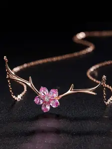 PALMONAS Sterling Silver 18k Rose Gold-Plated Necklace