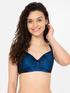 Clovia Padded Non-Wired Full Cup Printed Multiway T-shirt Bra