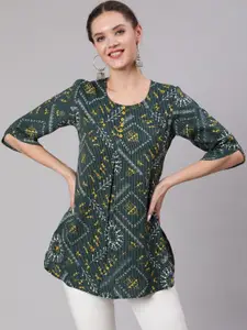 AKIMIA Tribal Printed Pure Cotton Pleated Kurti