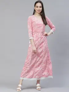 Meeranshi Floral Printed A-Line Ethnic Dress