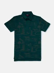 Gini and Jony Boys Pure Cotton Conversational Printed Polo Collar T-shirt