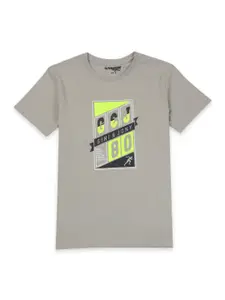 Gini and Jony Boys Typography Printed Cotton T-shirt