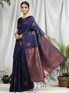 Wuxi Navy Woven Design Zari Pure Silk Banarasi Saree