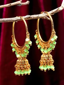 Kennice Gold Plated Dome Shaped Jhumkas Earrings