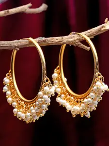 Kennice Gold-Plated Circular Drop Earrings