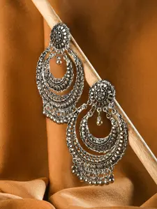 Fida Crescent Shaped Oxidised Chandbalis Earrings