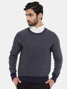 V-Mart Men Striped Fleece Sweatshirt
