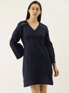 Slumber Jill Embroidered V-Neck Pure Cotton Nightdress