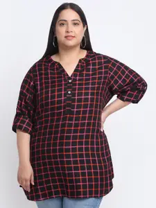plusS Plus Size Checked Top
