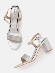CORSICA Textured Party Block Heels with Glittery Effect
