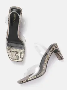 CORSICA Snake Skin Printed Block Heel
