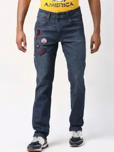 Pepe Jeans Men Printed Cotton Slim Fit Stretchable Jeans