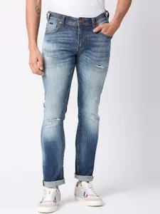 Pepe Jeans Men  Slim Fit Low Distress Heavy Fade Cotton Jeans