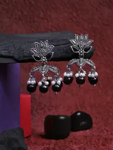 Adwitiya Collection Silver-Plated Classic Jhumkas Earrings
