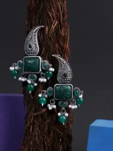 Adwitiya Collection Silver-Plated Classic Drop Earrings