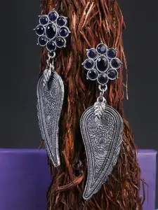 Adwitiya Collection Silver-Plated Classic Drop Earrings