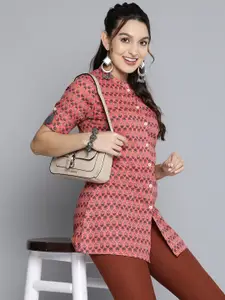 HERE&NOW Ethnic Motifs Printed Pure Cotton Kurti