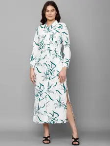 Allen Solly Woman Floral Printed Shirt Maxi Dress