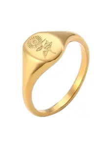 Inaya 18KT Gold-Plated Sunflower Finger Ring