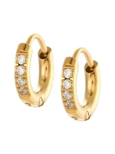 Inaya Gold-Plated Contemporary Half Hoop Earrings