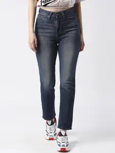 Pepe Jeans Women Straight Fit Cotton High-Rise Heavy Fade Jeans