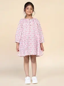 Biglilpeople Girls Floral Printed Pure Cotton Nightdress