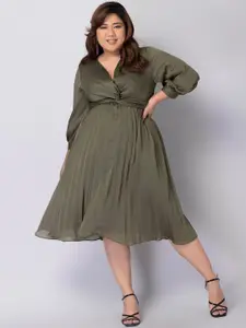 FabAlley Curve Plus Size Georgette A-Line Dress
