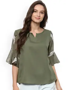 Zima Leto Women Olive Green Solid Top