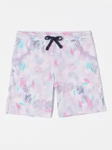 Jockey Girls Super Combed Cotton Relaxed Printed Shorts With Comfortable Waistband-RG03