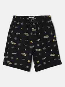 Jockey Boys Combed Cotton French Terry Printed Shorts With Drawstring Closure - CB03
