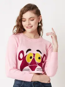 Miramor Women Humour and Comic Self Design Acrylic Crop Pullover Sweater