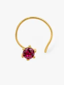 March by FableStreet 18K Gold-Plated CZ-Studded Sterling Silver Stud Nose Ring