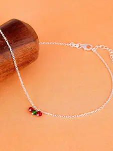 GIVA Rhodium-Plated 925 Sterling Silver Anklet