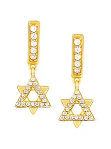 GIVA 925 Sterling Silver & Gold-Plated Cubic Zirconia Contemporary Drop Earrings