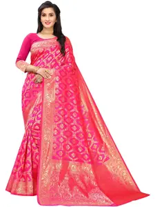 Leeza Store Woven Design Zari Silk Blend Banarasi Saree