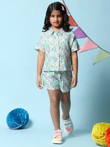 Biba Girls Printed Shirt with Shorts