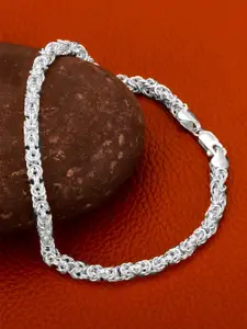 GIVA Men Sterling Silver Rhodium-Plated Link Bracelet