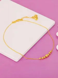 GIVA Gold-Plated Beaded Anklet