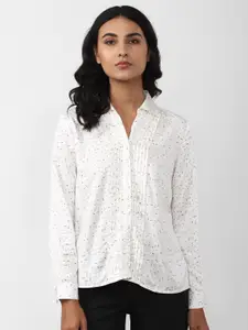 Van Heusen Woman Printed Shirt Style Pure Cotton Formal Top