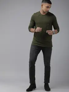 The Roadster Lifestyle Co. Men Pure Cotton Solid Long Sleeves T-shirt