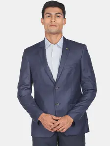 AD By Arvind Men Notched Lapel Collar Single Breasted Twill Formal Blazer