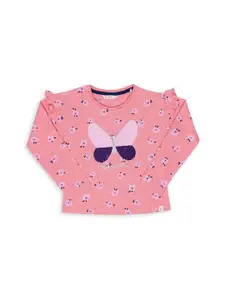 H By Hamleys Girls Floral Printed Cotton T-shirt