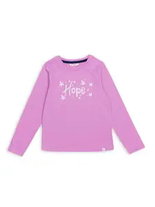 H By Hamleys Girls Typography Printed Cotton T-shirt