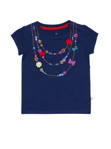 H By Hamleys Girls Floral Printed Cotton T-shirt