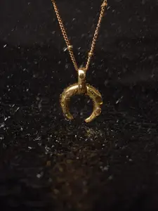 PALMONAS 18k Gold Plated Tiny Horn Necklace